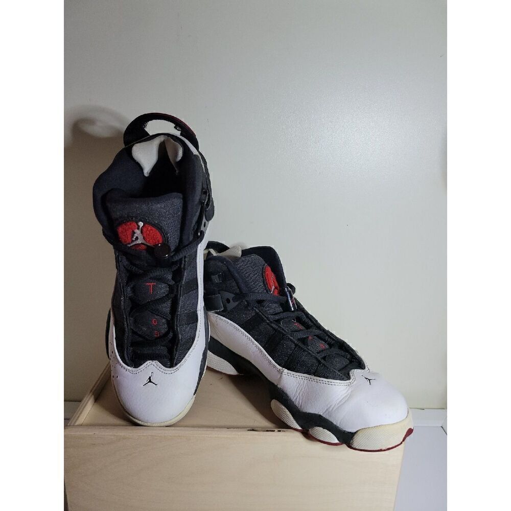 Jordan Kids 6 Rings Black Gym Red Size 5.5Y